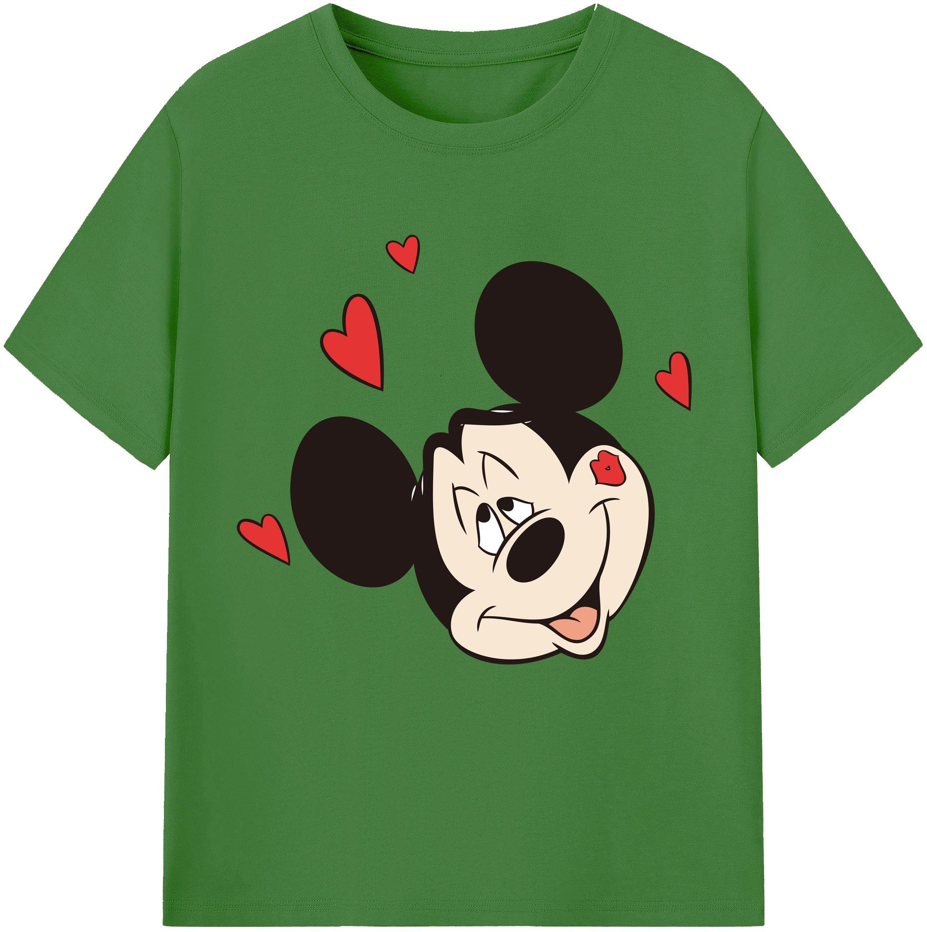 （画像用） ミッキーマウス Mickey Mouse レディースカジュアルプリントTシャツ（綿100％）